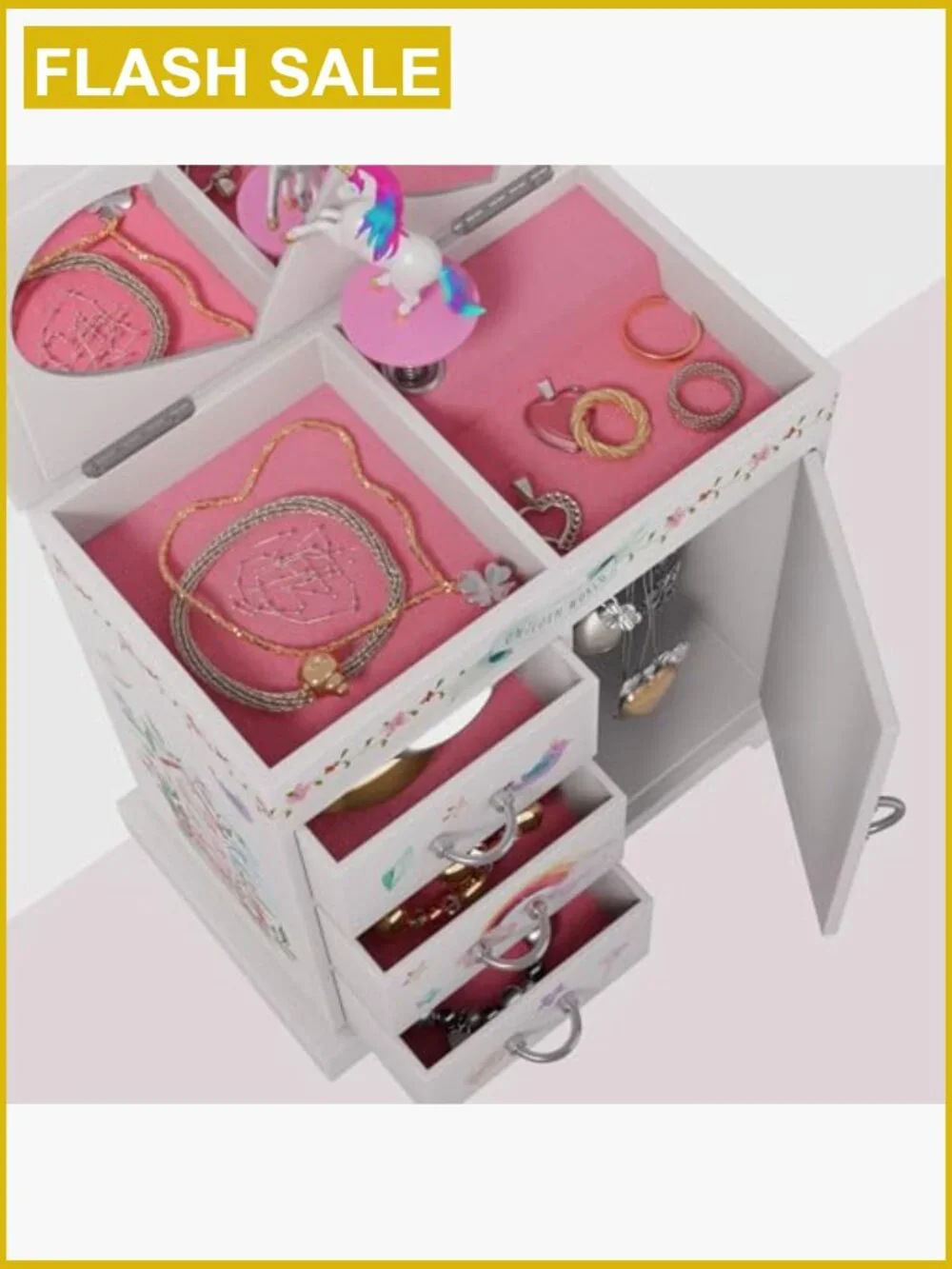 Unicorn Musical Jewelry Box for Kids - Girls Ages 3-8